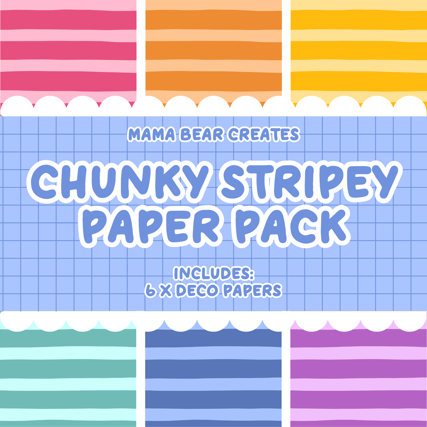 Chunky Stripey Paper Pack