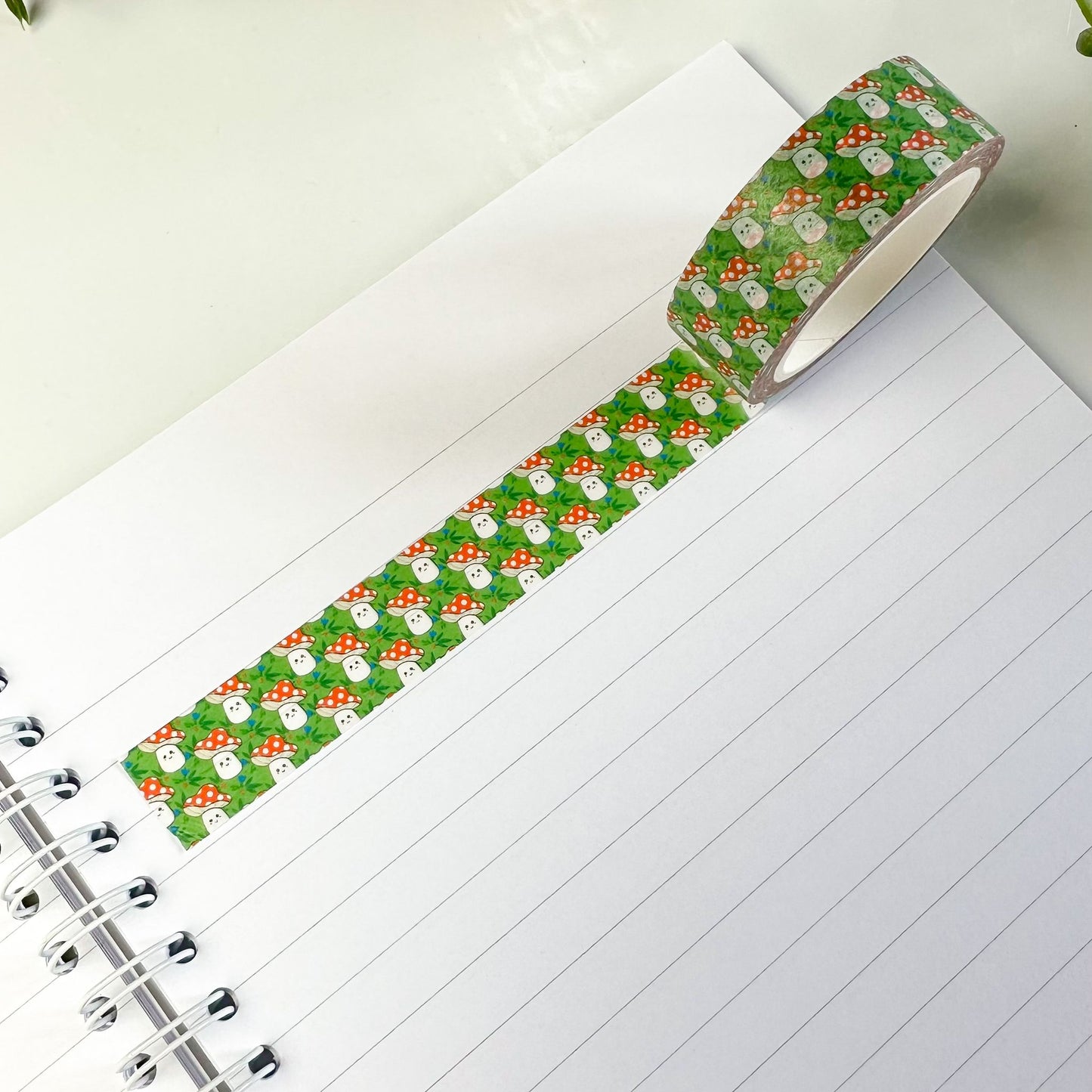 mushi washi tape on notebook