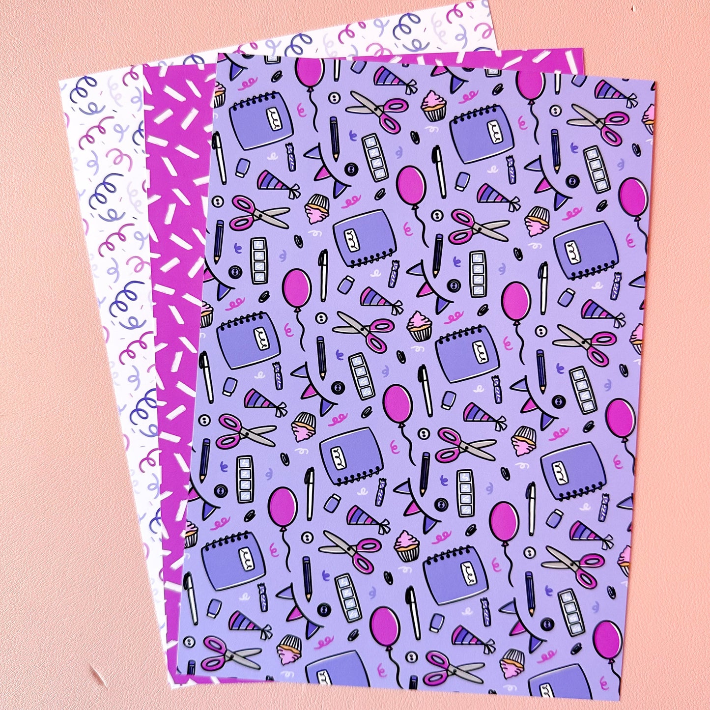 purple planner paper