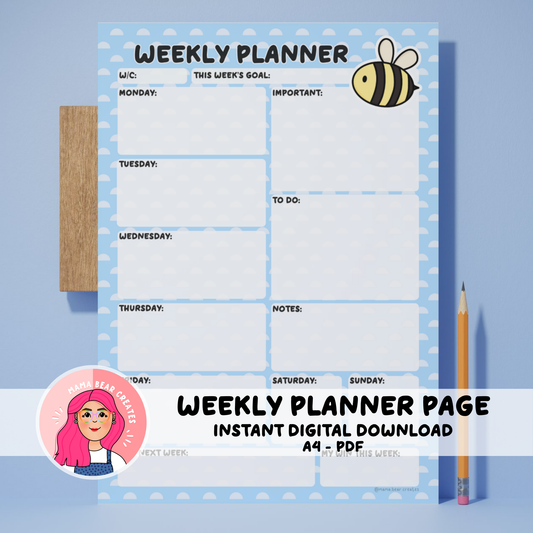 Bee A4 Weekly Planner