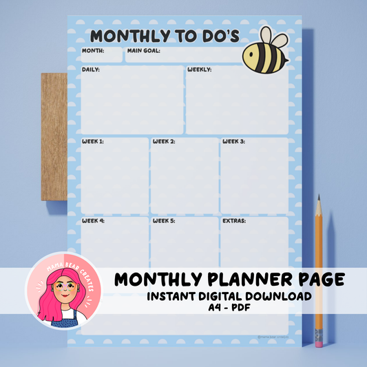 Bee A4 Monthly Planner