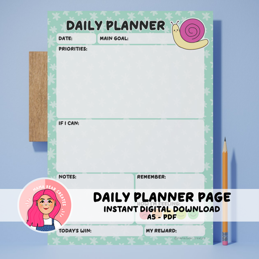 Snail A5 Daily Planner