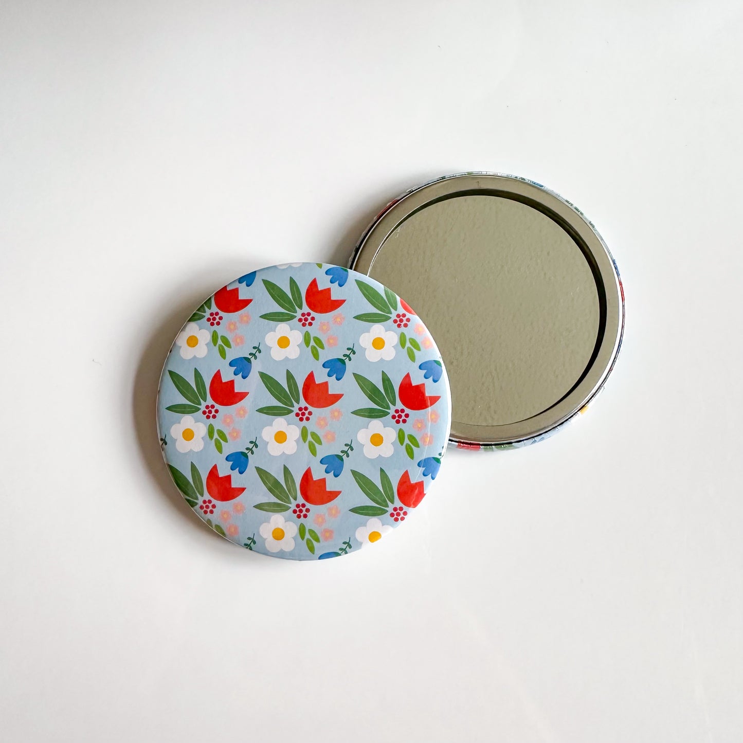 Blue Floral Pocket Mirror