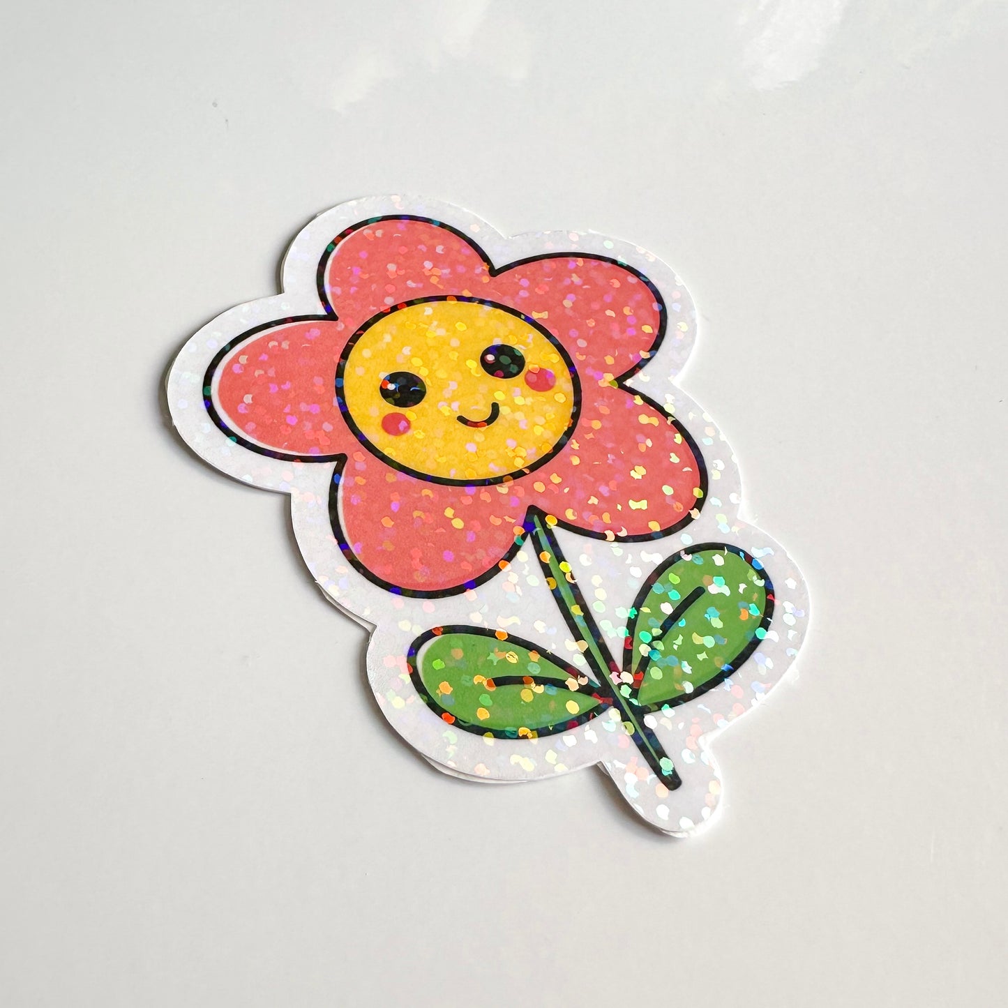 Happy Flower Vinyl Die Cut Sticker