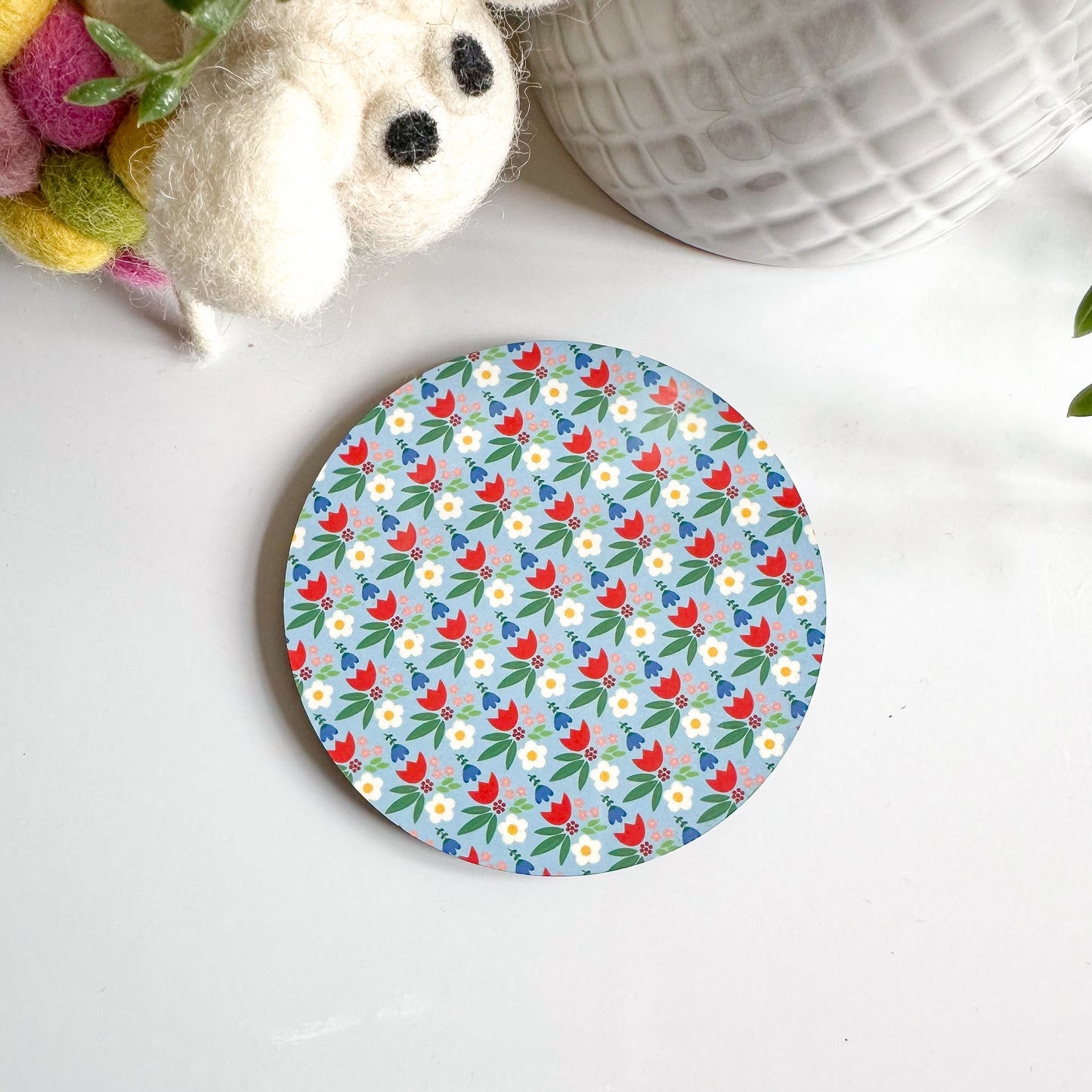 Blue Floral Coaster