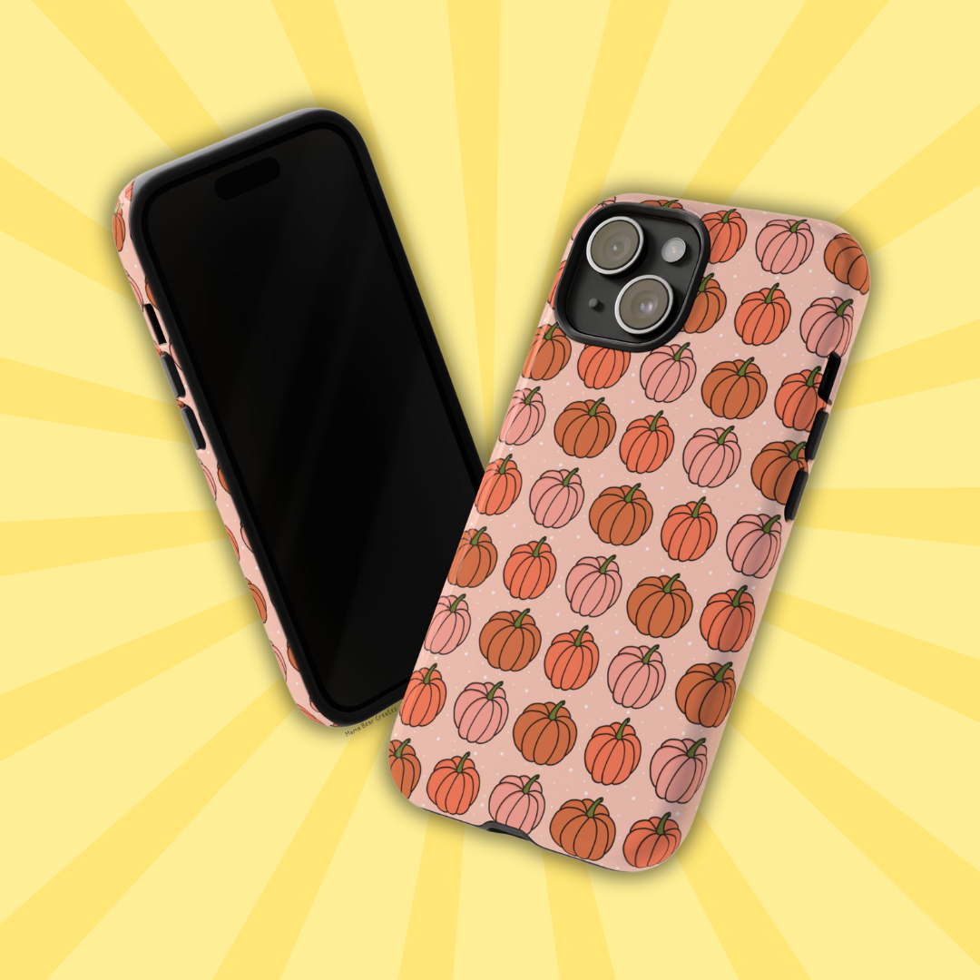 Peachy Pumpkins Phone Case - Peach