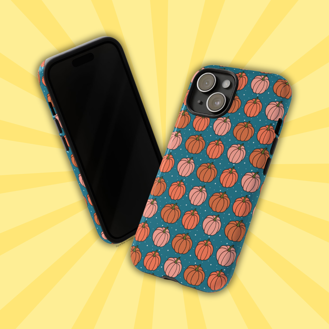 Peachy Pumpkins Phone Case - Teal