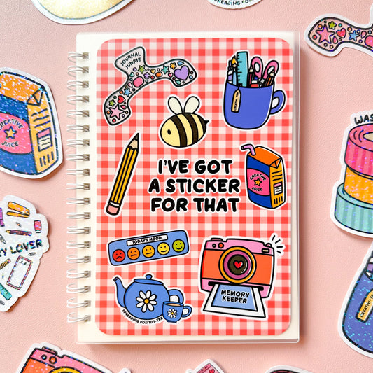 reusable sticker book on desk