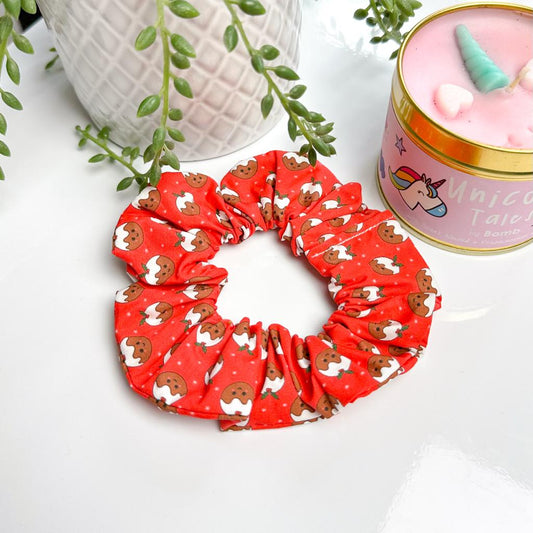 Christmas Pudding Hair Scrunchie