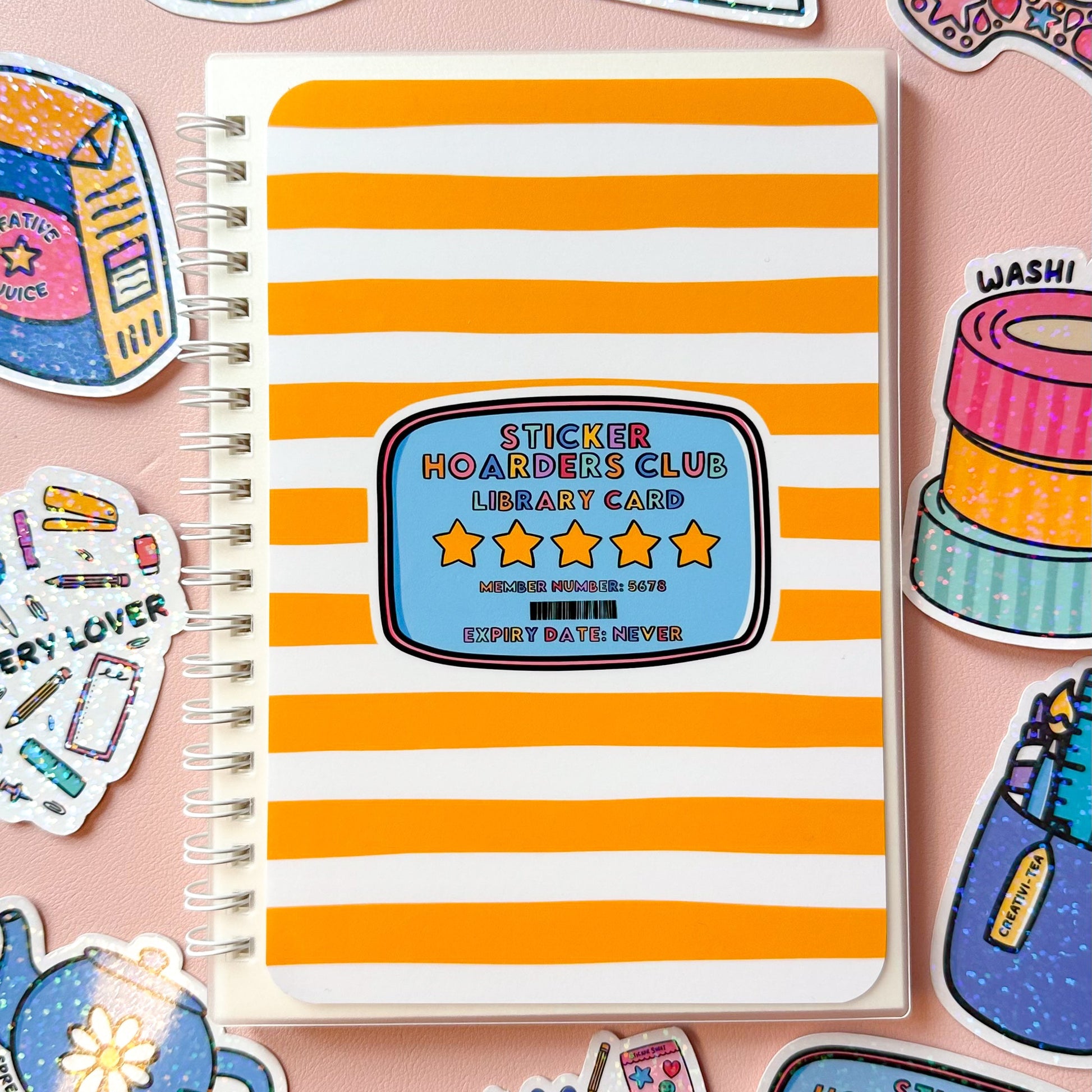 yellow striped sticker book