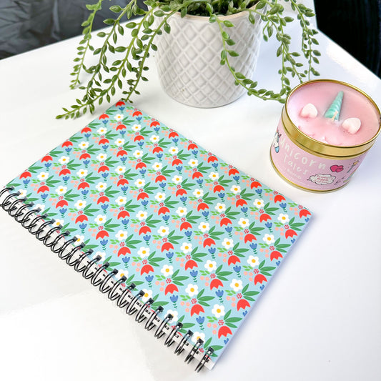 Blue Floral A5 Notebook