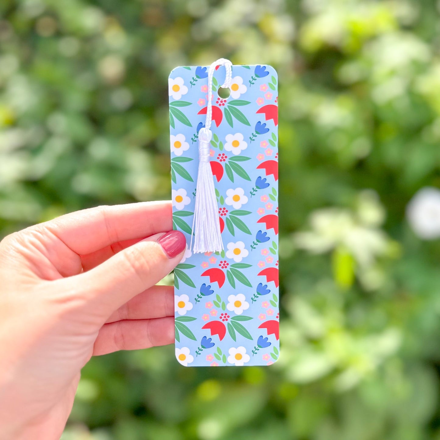 Blue Floral Bookmark