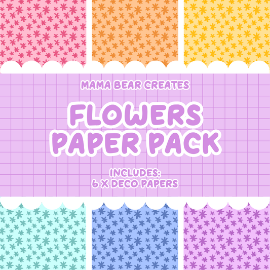 Flowers Dot Paper Pack