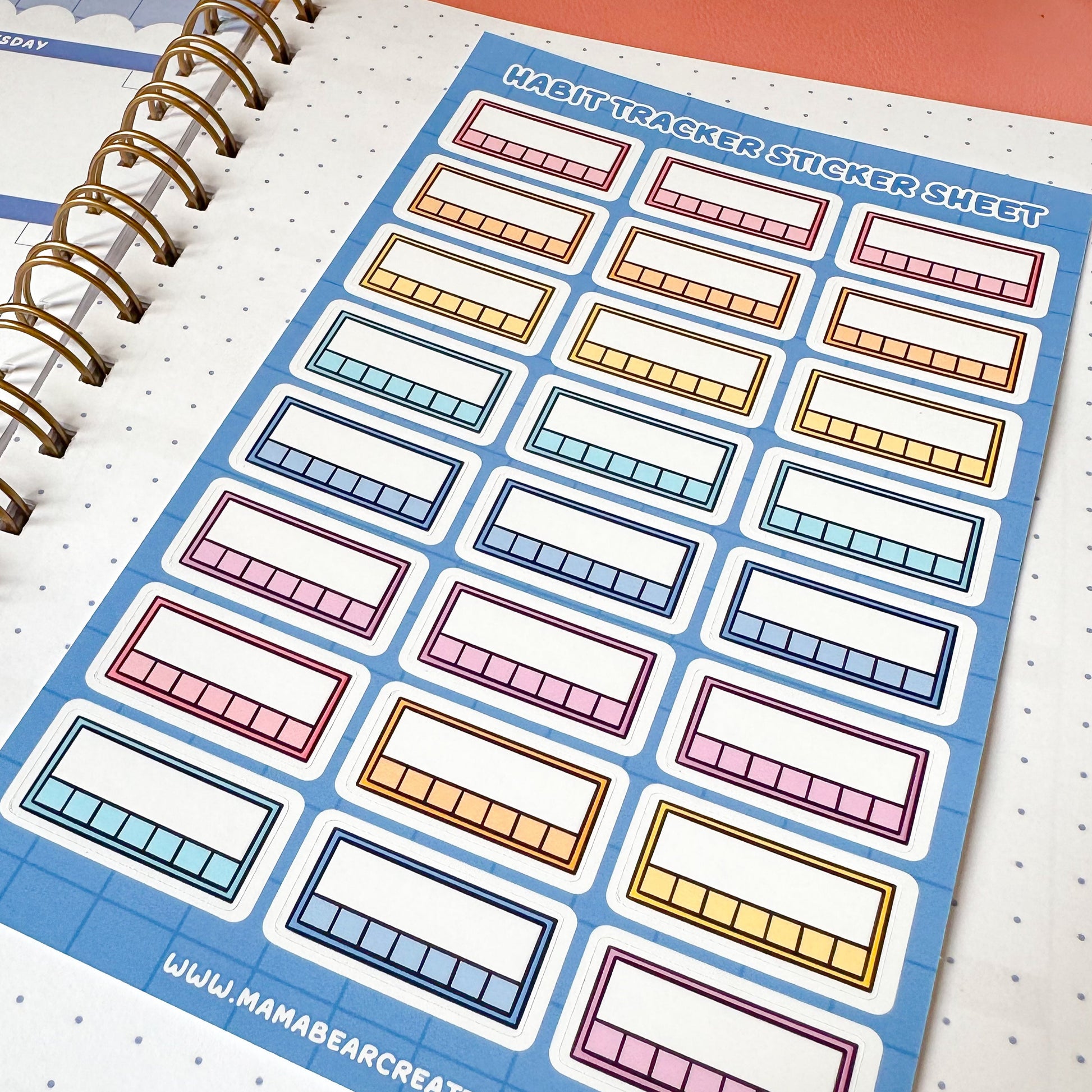habit tracker sticker sheet on journal