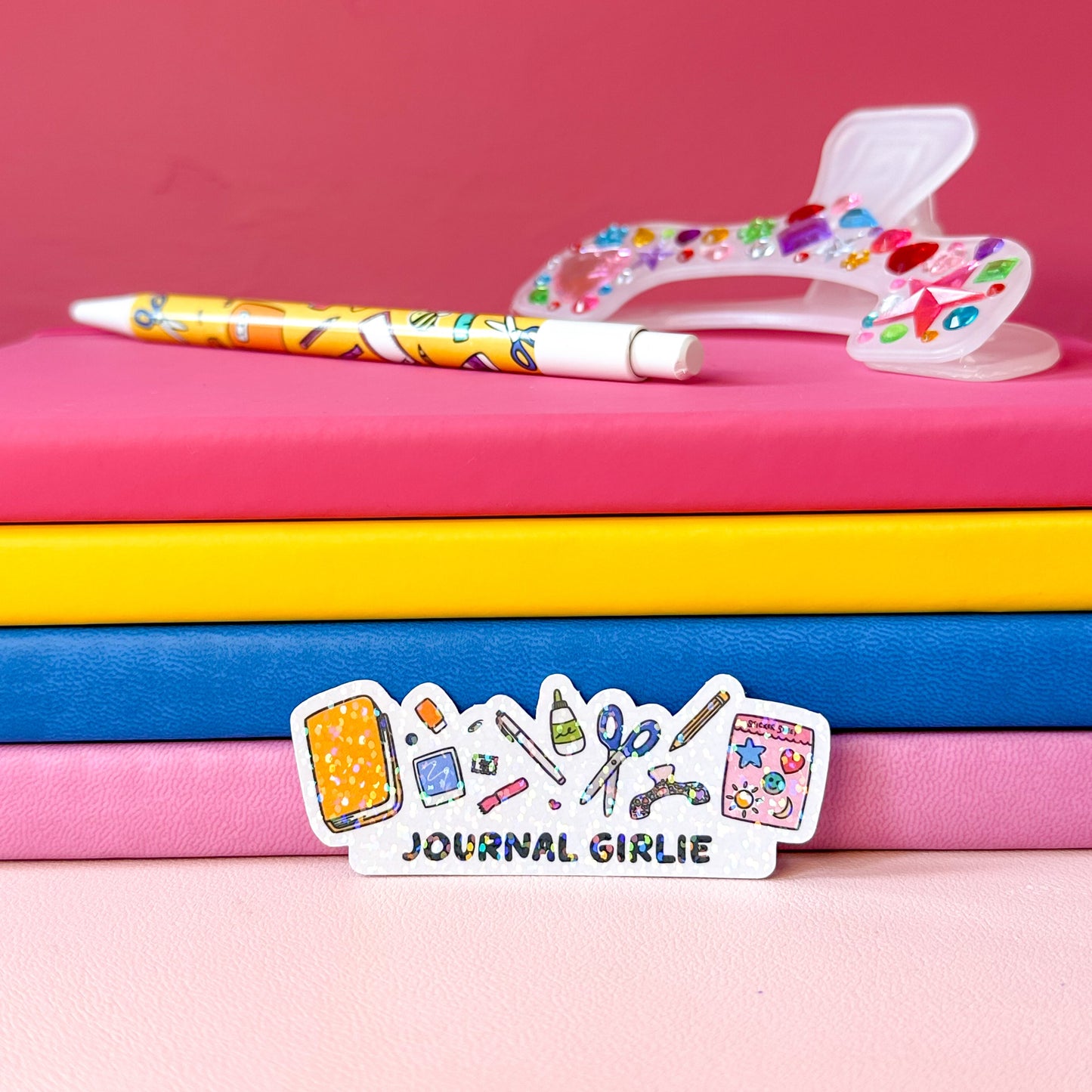 journal girlie sparkly sticker