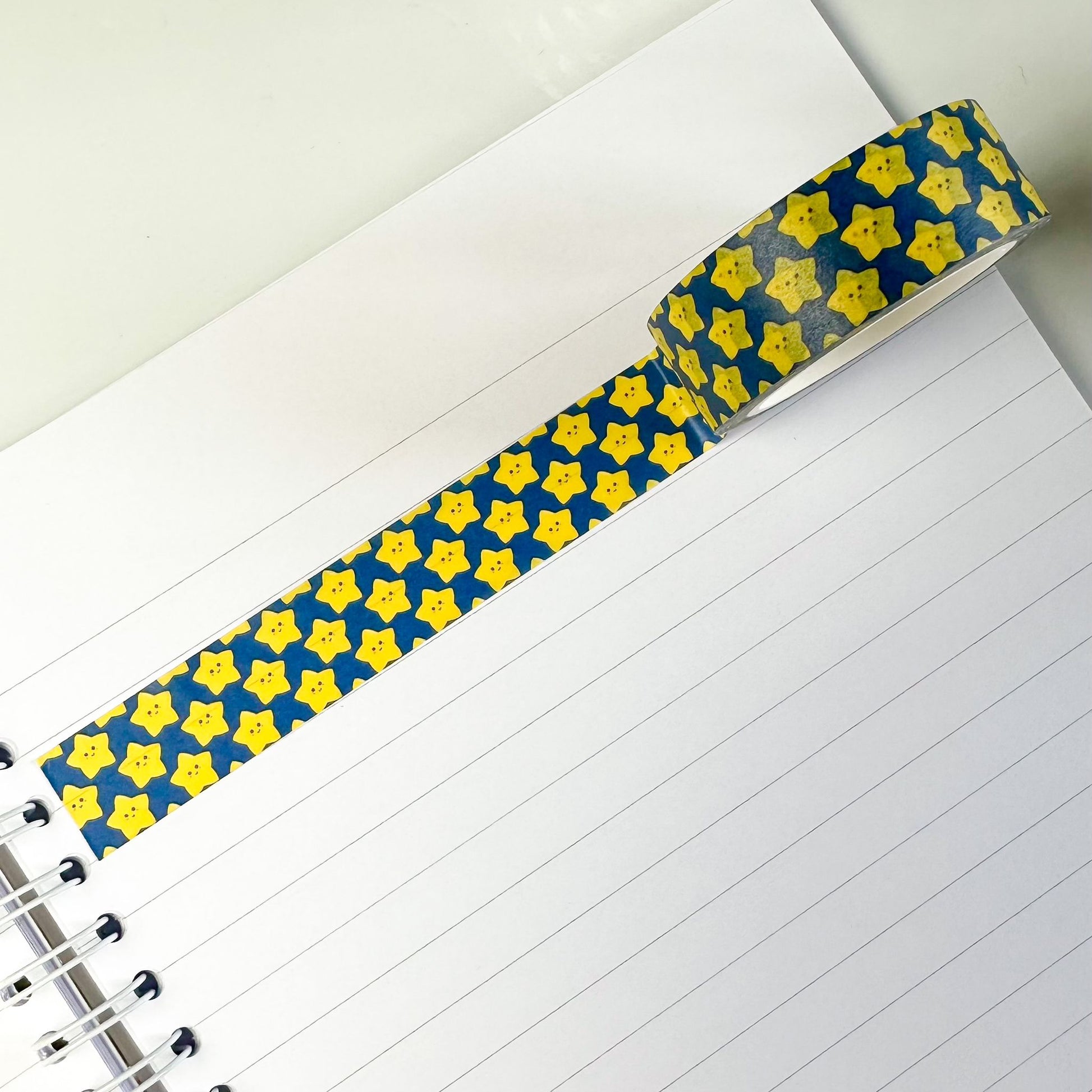 star washi tape on notebook